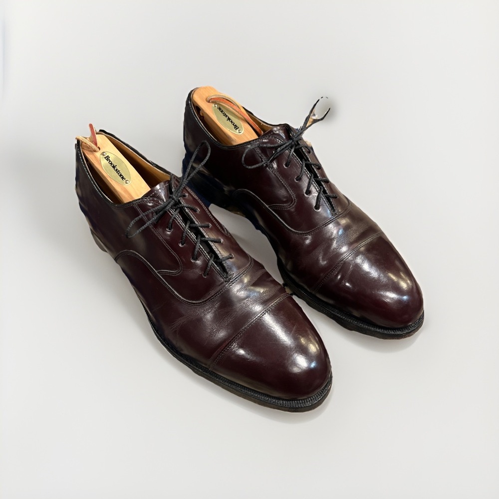 Mens Johnston And Murphy Limited Edition Cap Toe Leather Shoes 10.5 D/B Brown